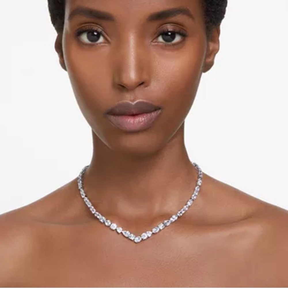 Wedding Necklace Swarovski Mesmera Mixed Cut Crystal Necklace